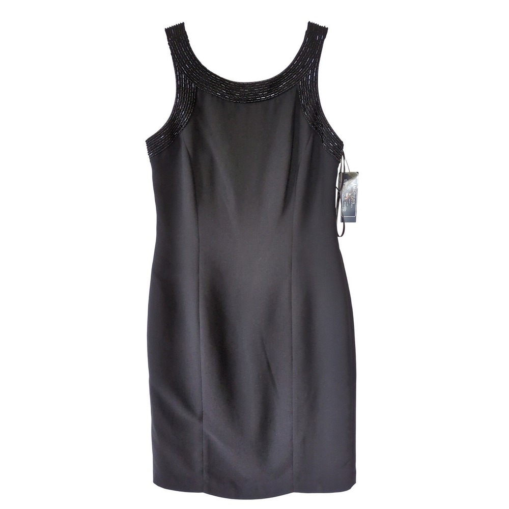 American Living LBD Metropolitan Sheath Dress Size 4 Black Beaded Cocktail - Picture 2 of 10